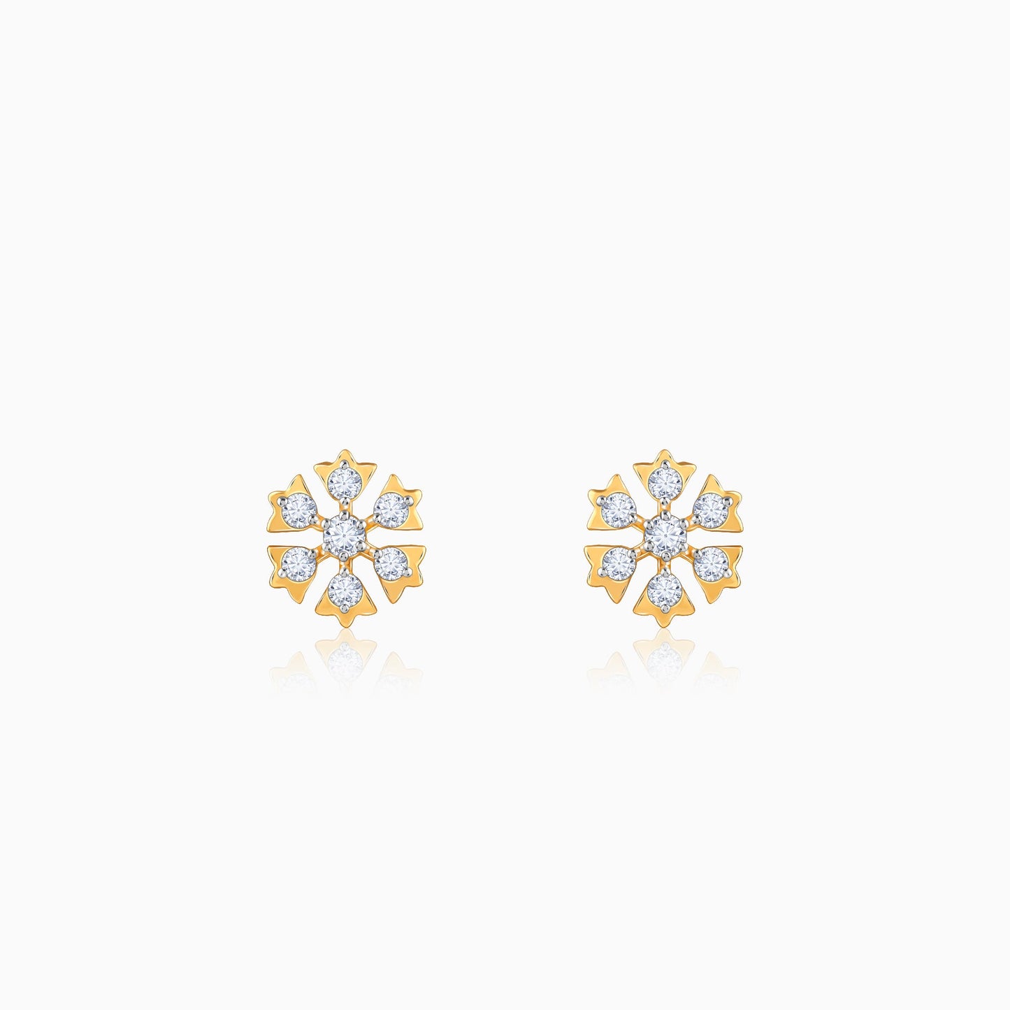 Gold Bloom Bliss Lab Grown Diamond Stud Earrings