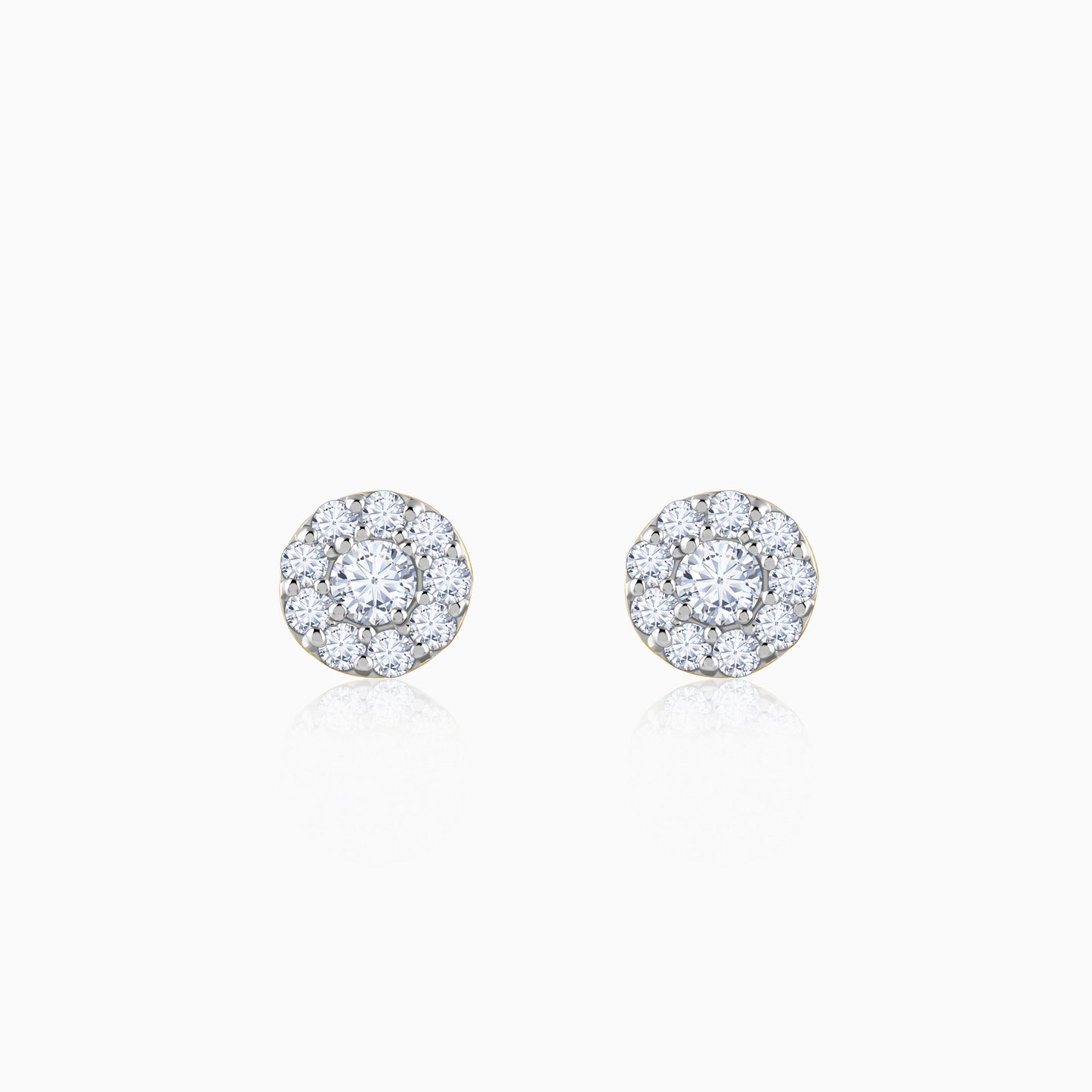 Gold Dayglow Lab Grown Diamond Stud Earrings