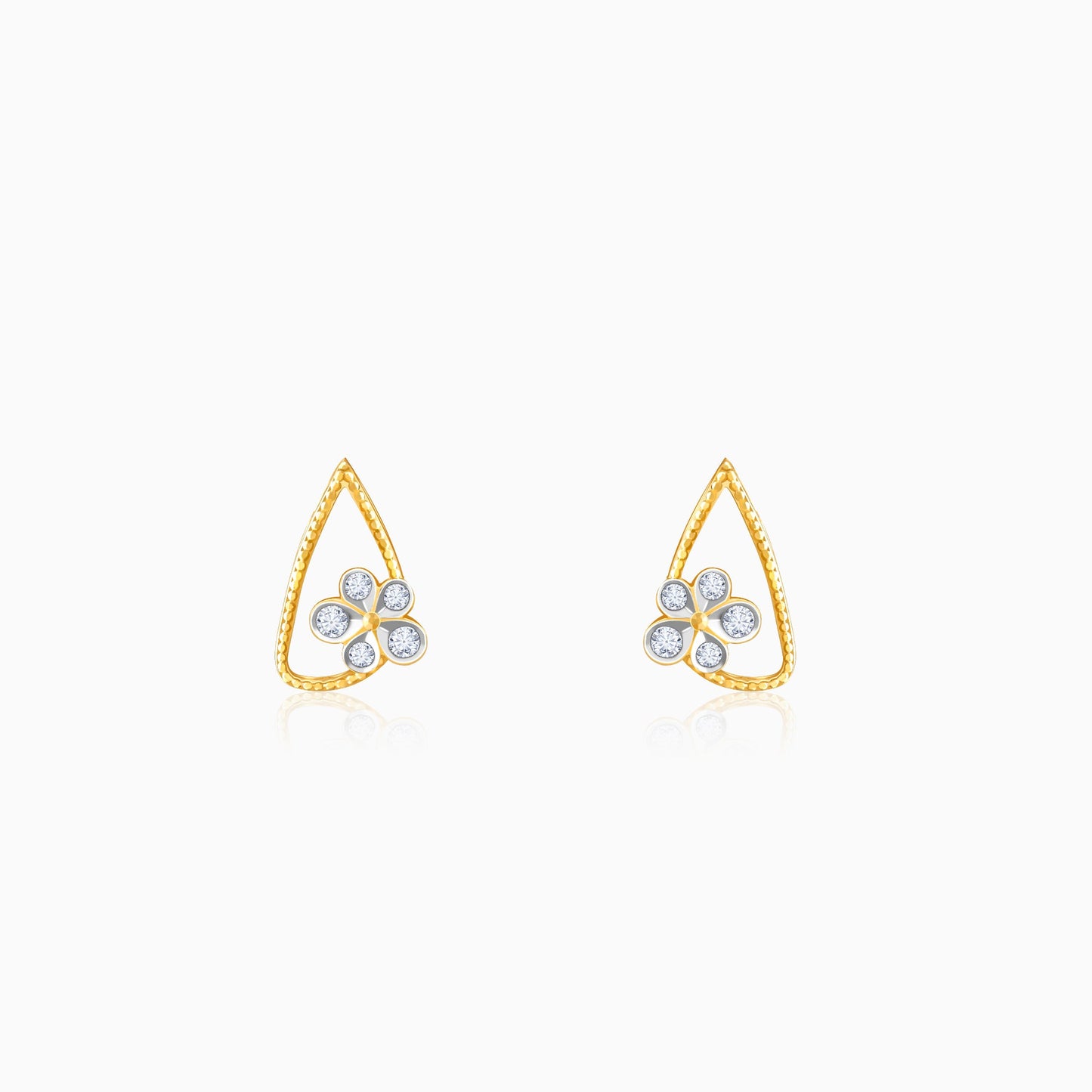 Gold Floral Bloom Lab Grown Diamond Earrings