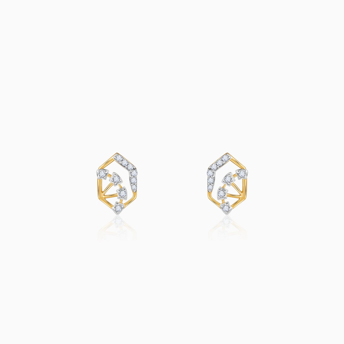 Gold Gilded Dew Lab Grown Diamond Stud Earrings