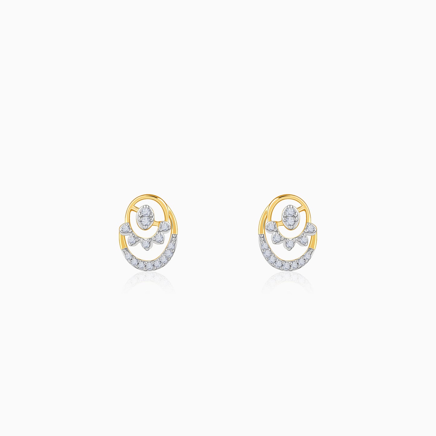 Gold Rosalie Lab Grown Diamond Stud Earrings
