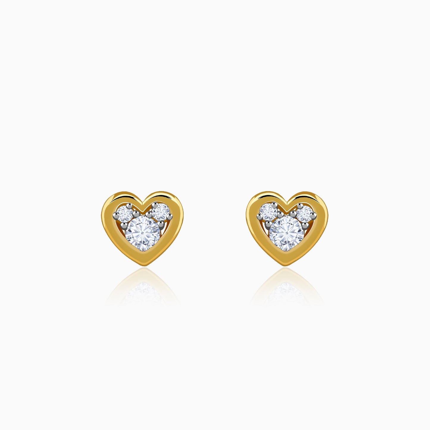 Gold My Heartbeat Lab Grown Diamond Studs