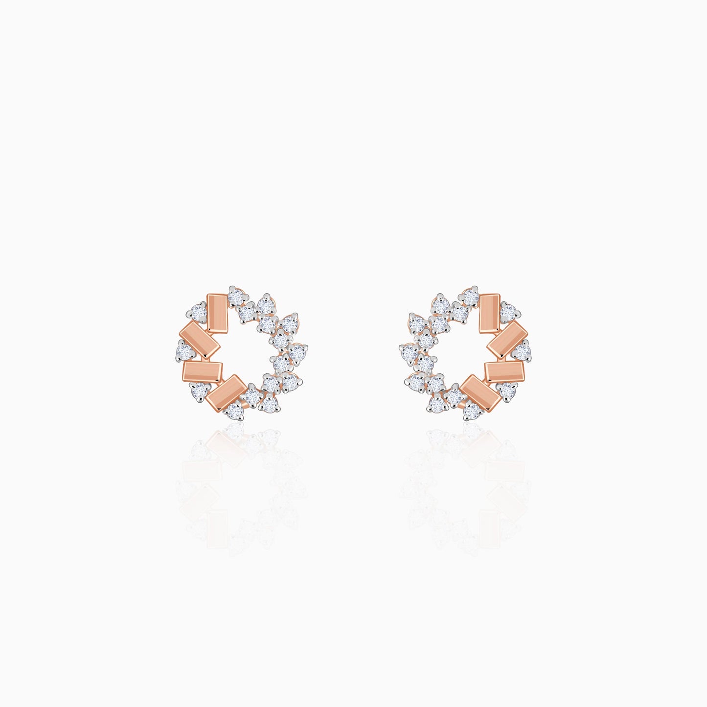 Rose Gold Crimson Halo Lab Grown Diamond Studs