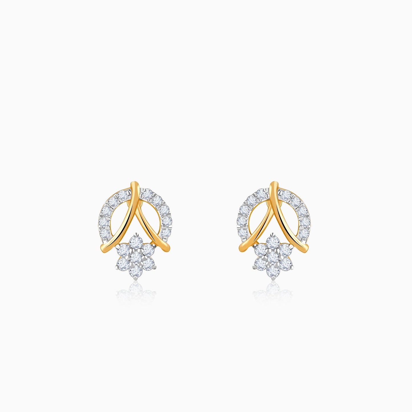 Gold Twinkle Top Lab Grown Diamond Studs
