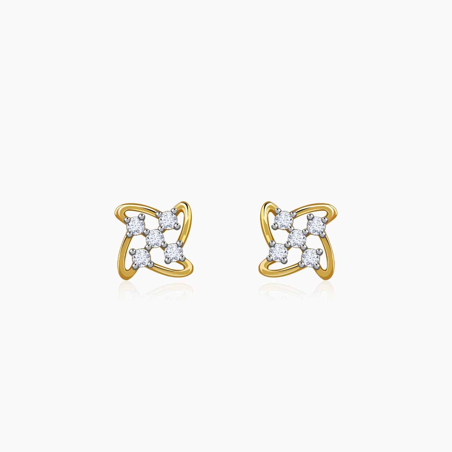 Gold Beigoma Lab Grown Diamond Studs