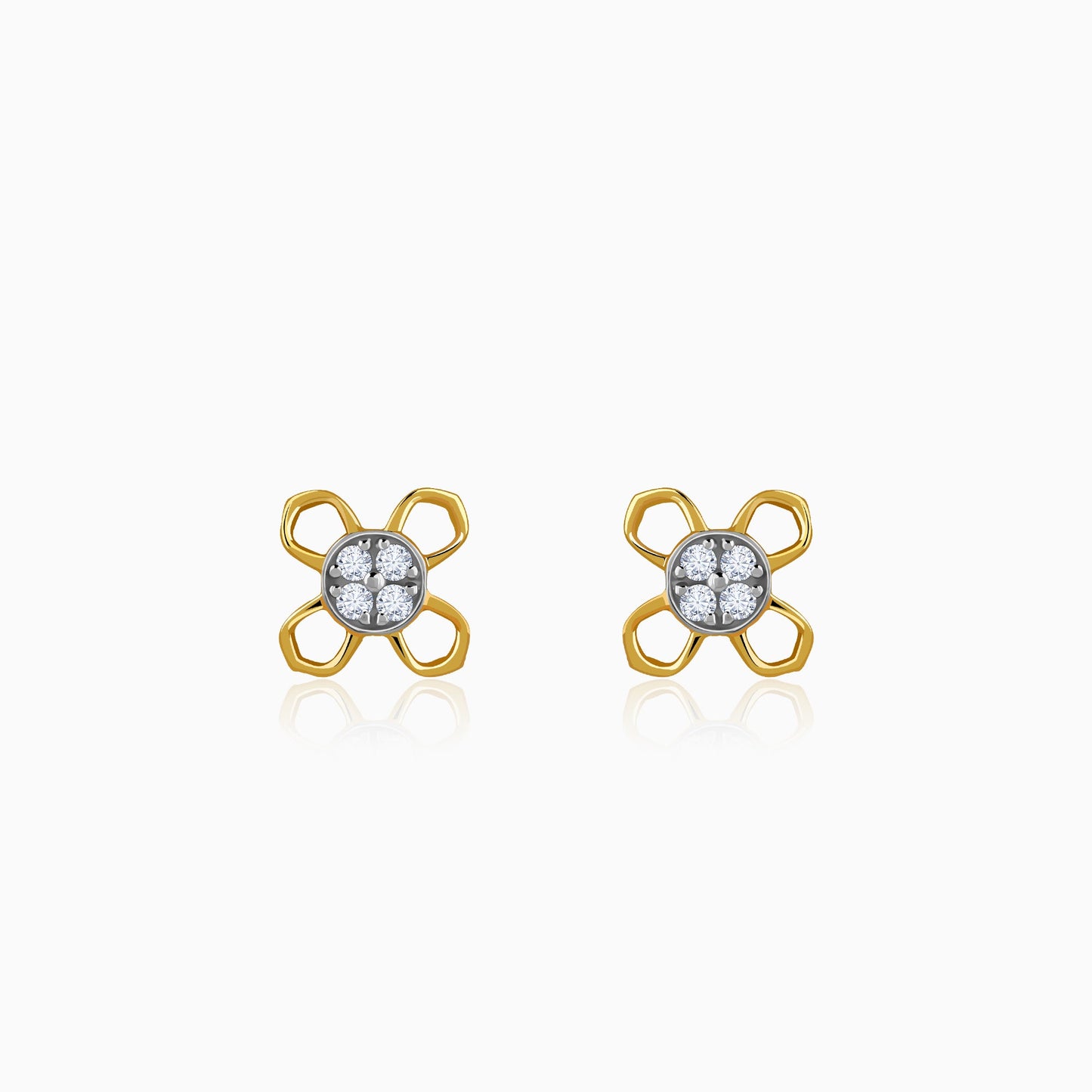 Gold Ixora Lab Grown Diamond Studs