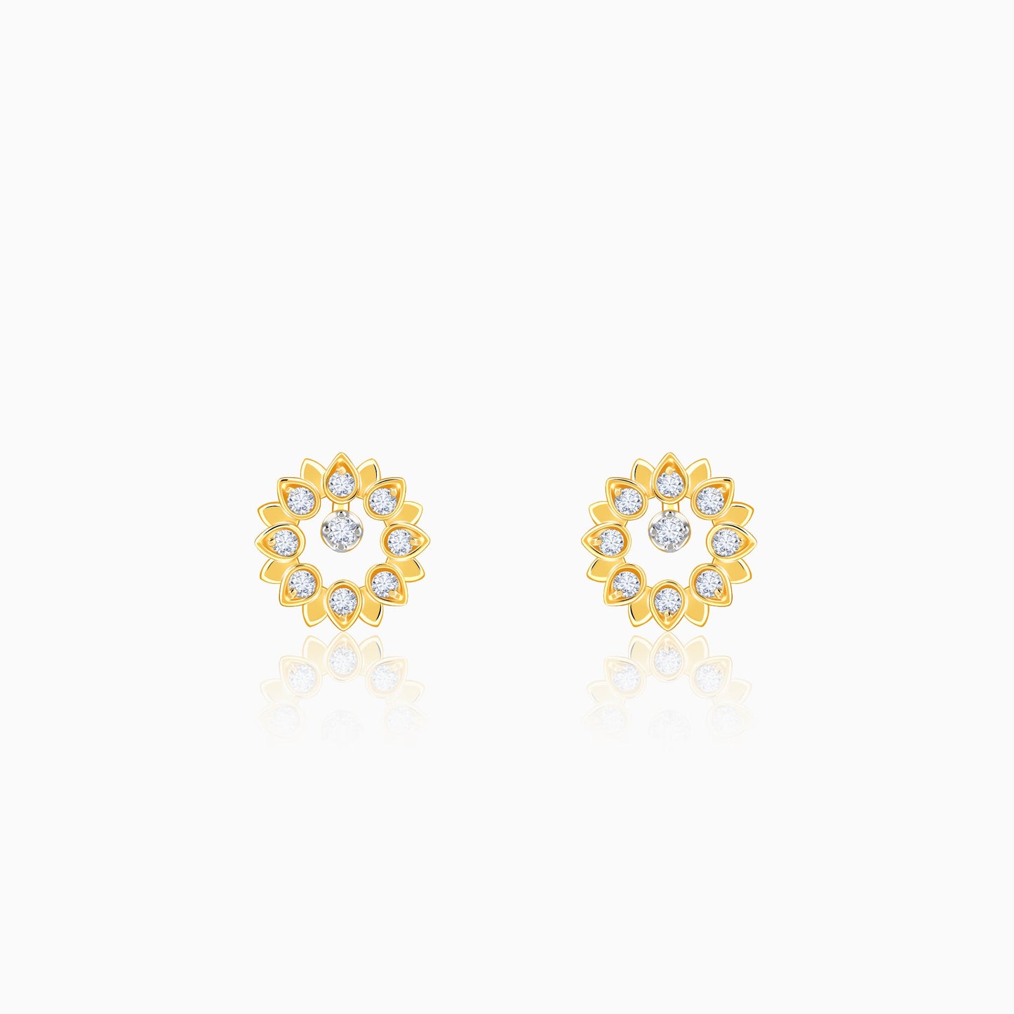 Gold Celeste Bloom Lab Grown Diamonds Earrings