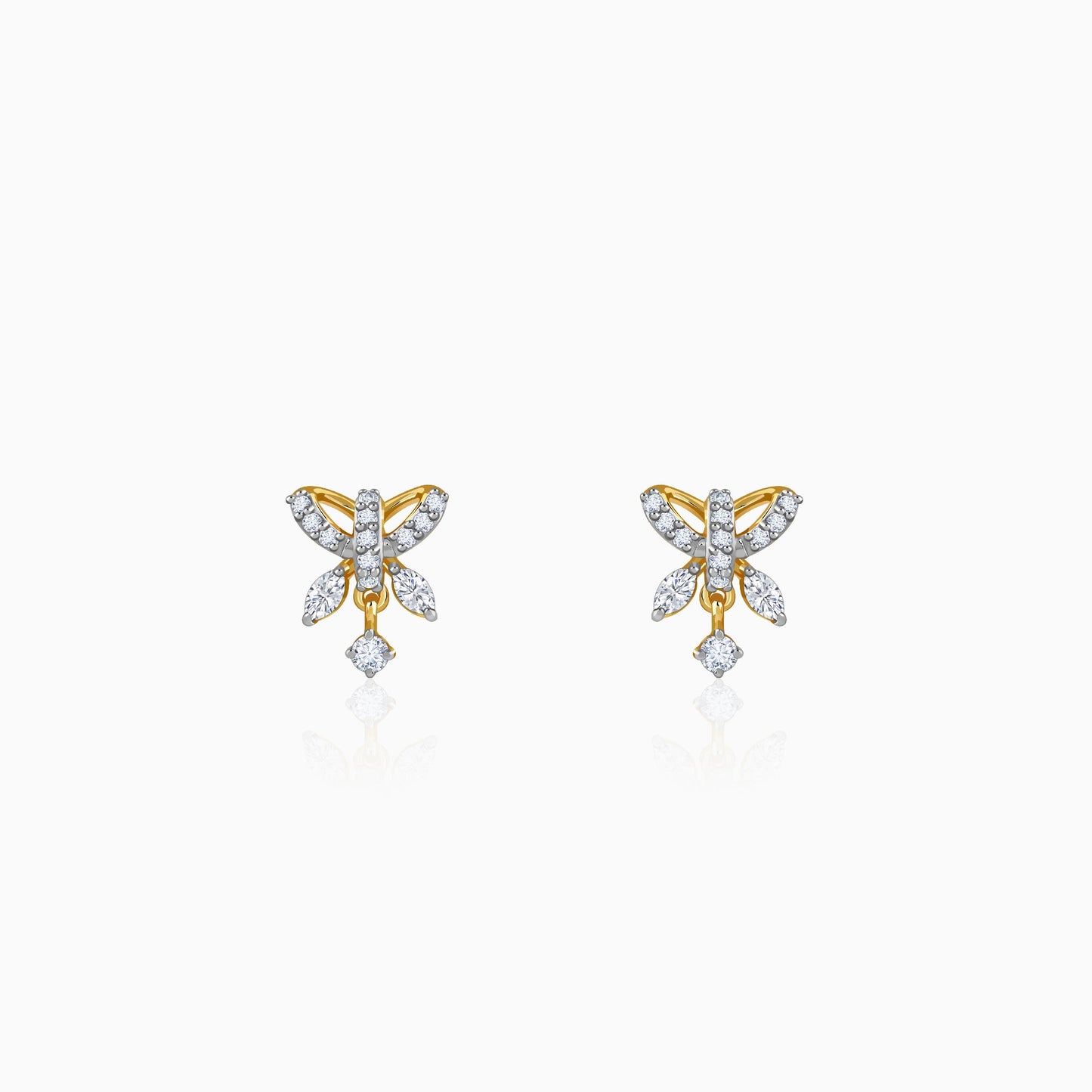 Gold Fluttering Kiss Lab Grown Diamond Earrings