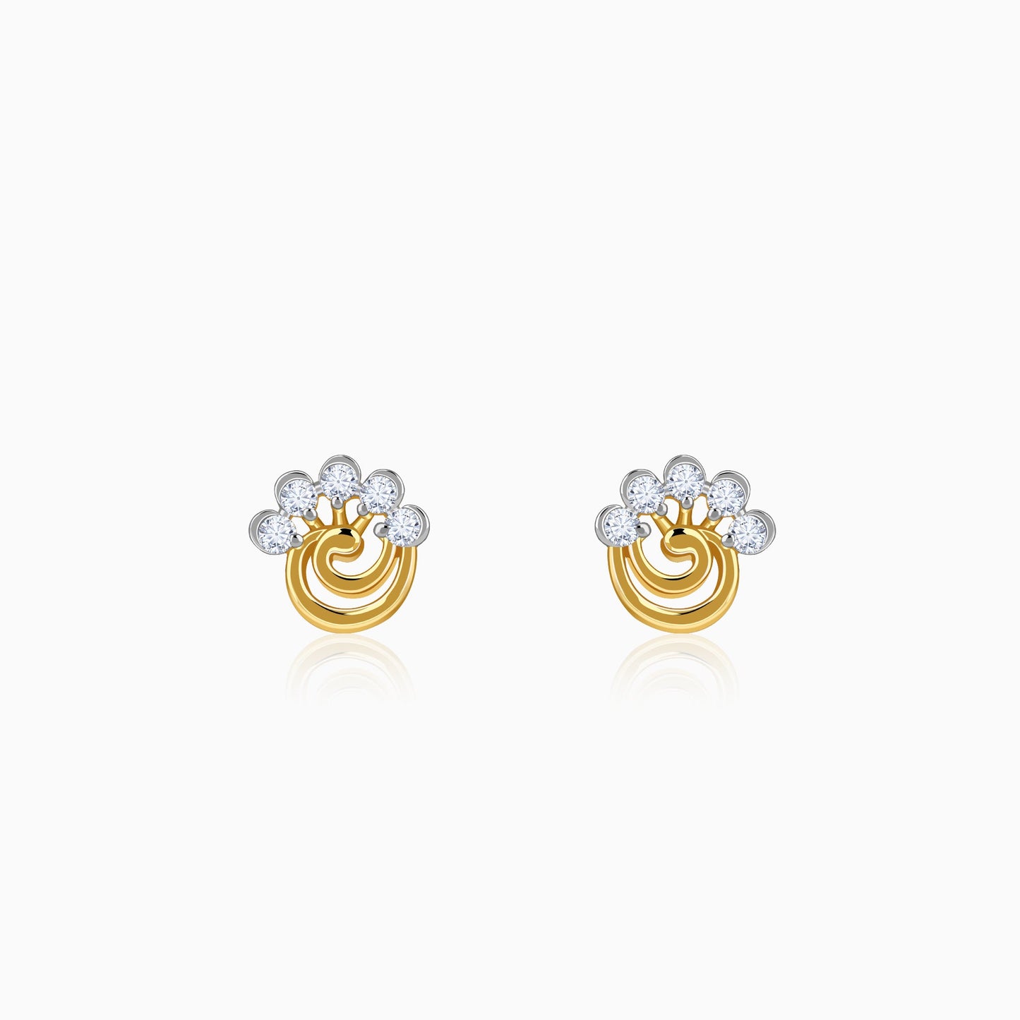 Gold Serenity Floral Lab Grown Diamond Earrings