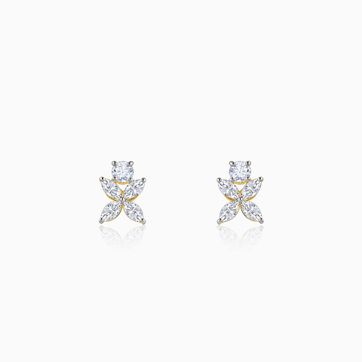 Gold Blooming Aura Lab Grown Diamond Earrings