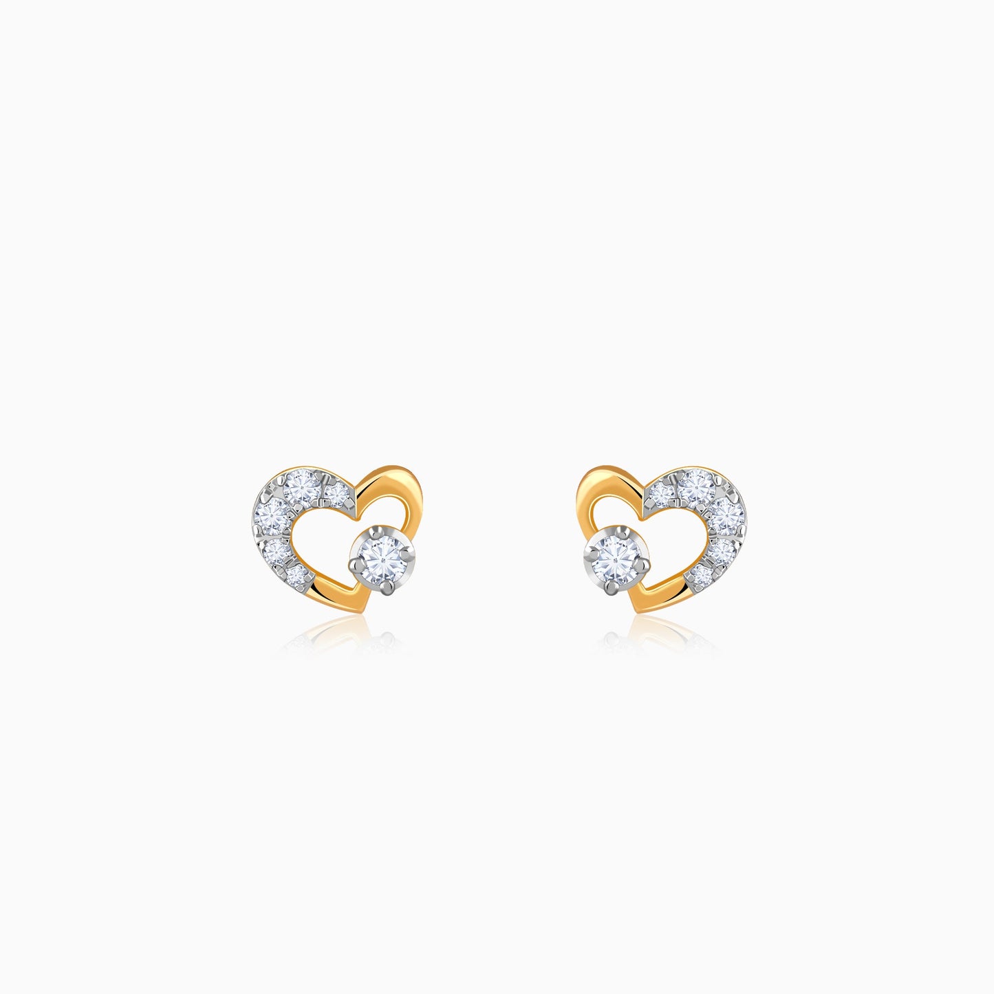 Gold Sweetheart Lab Grown Diamond Earrings