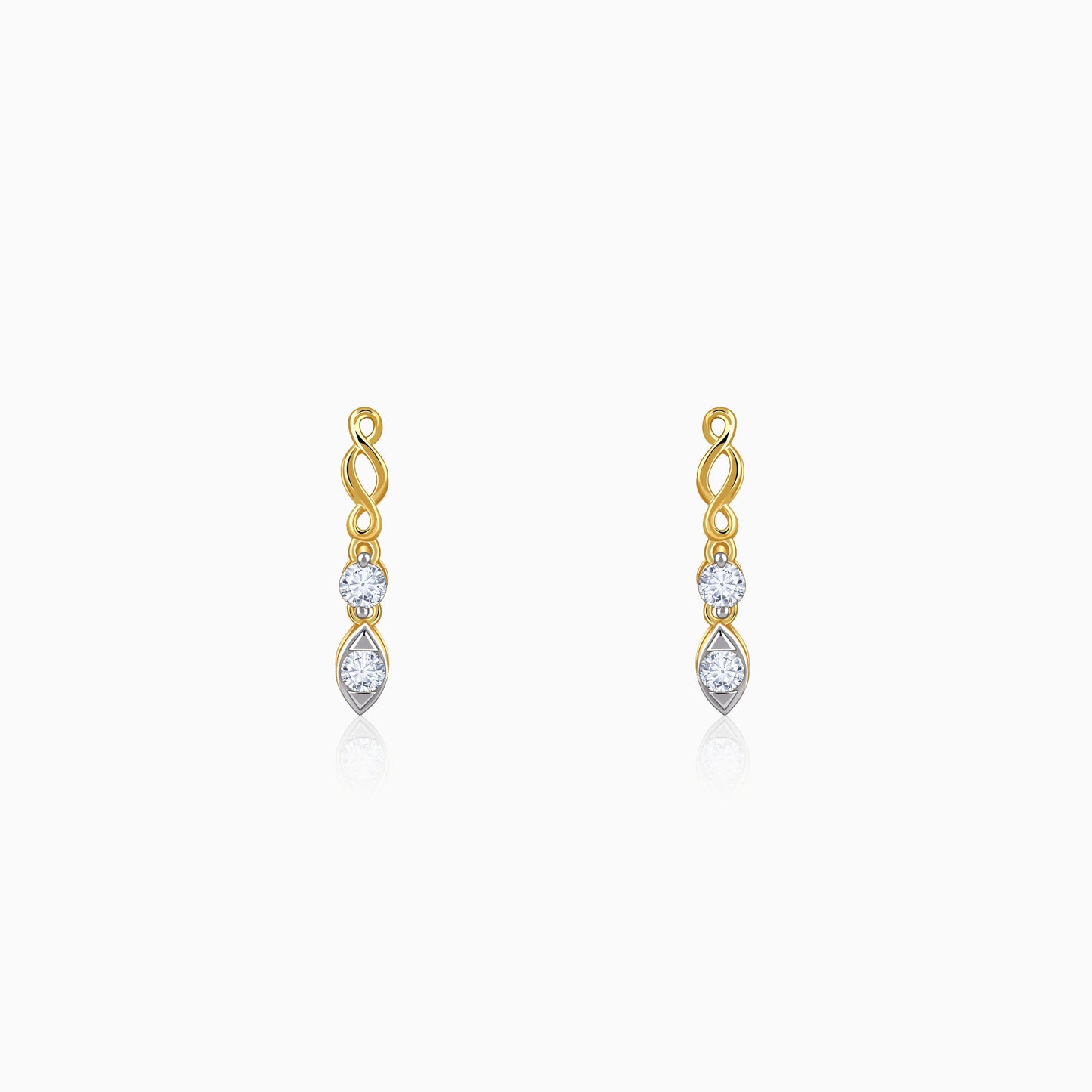 Gold Marquisite Shine Lab Grown Diamond Earrings
