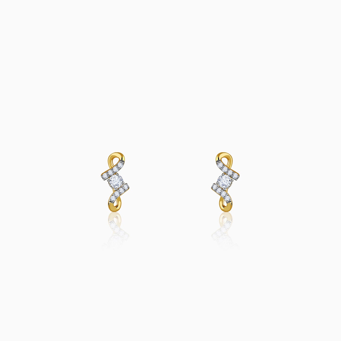 Gold Twisted Glam Lab Grown Diamond Earrings