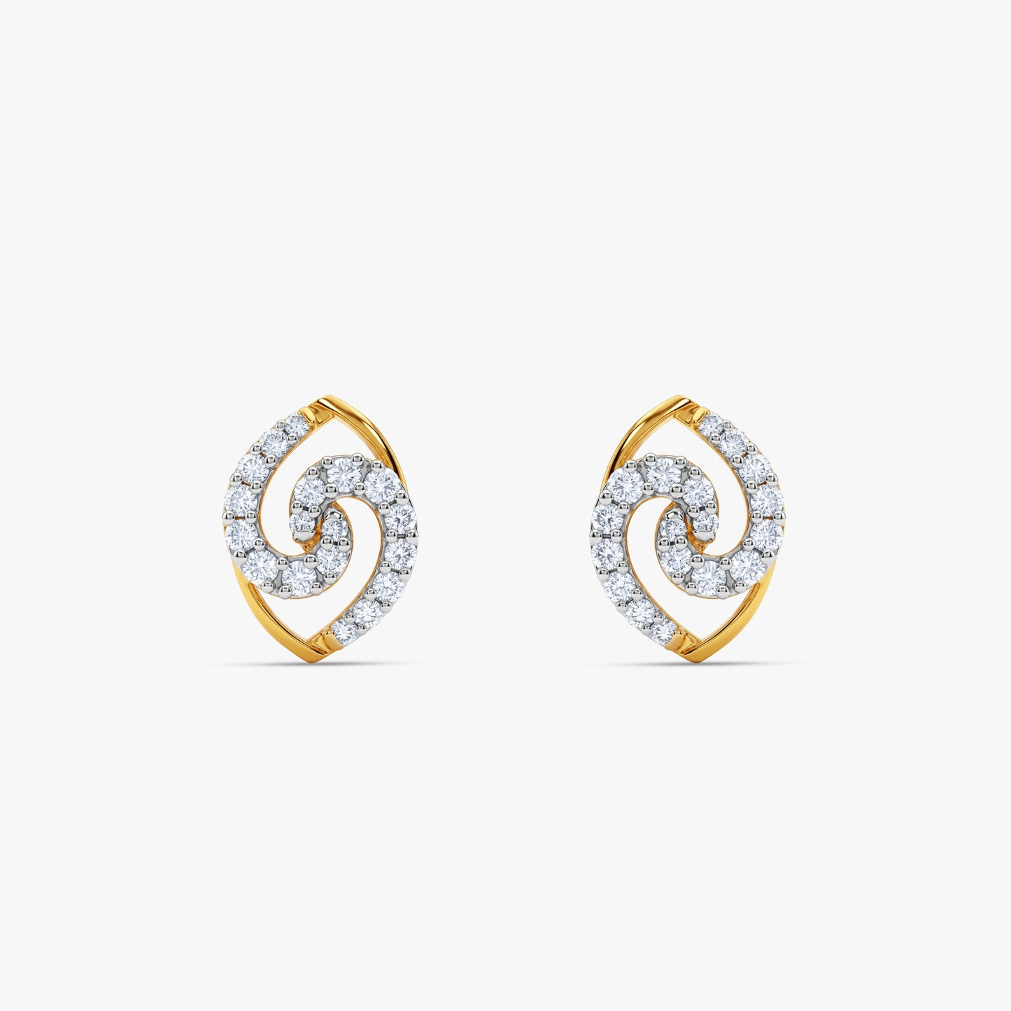 Gold Orlisse Spiral Lab Grown Diamond Earrings