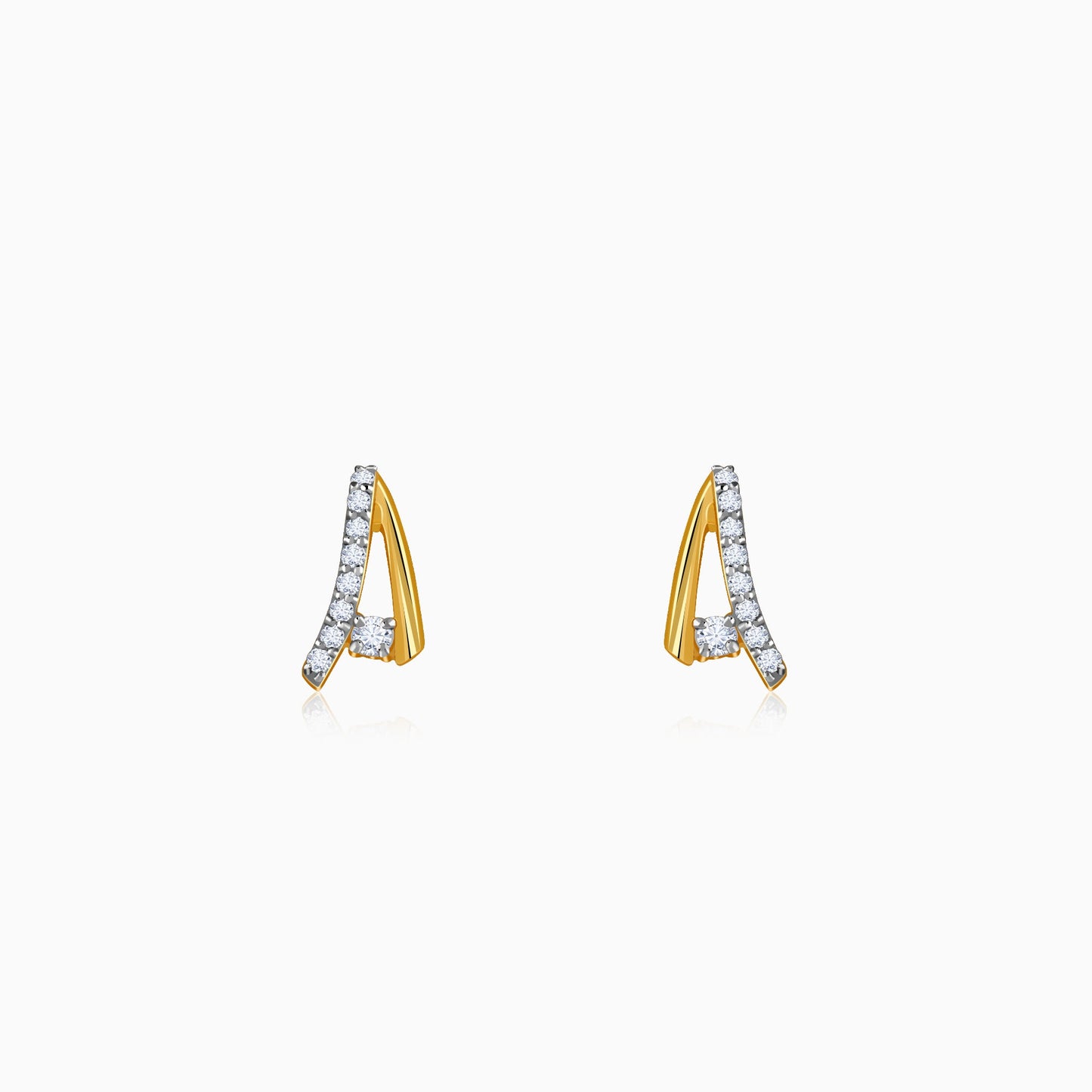 Gold Glowing Style Lab Grown Diamond Earrings