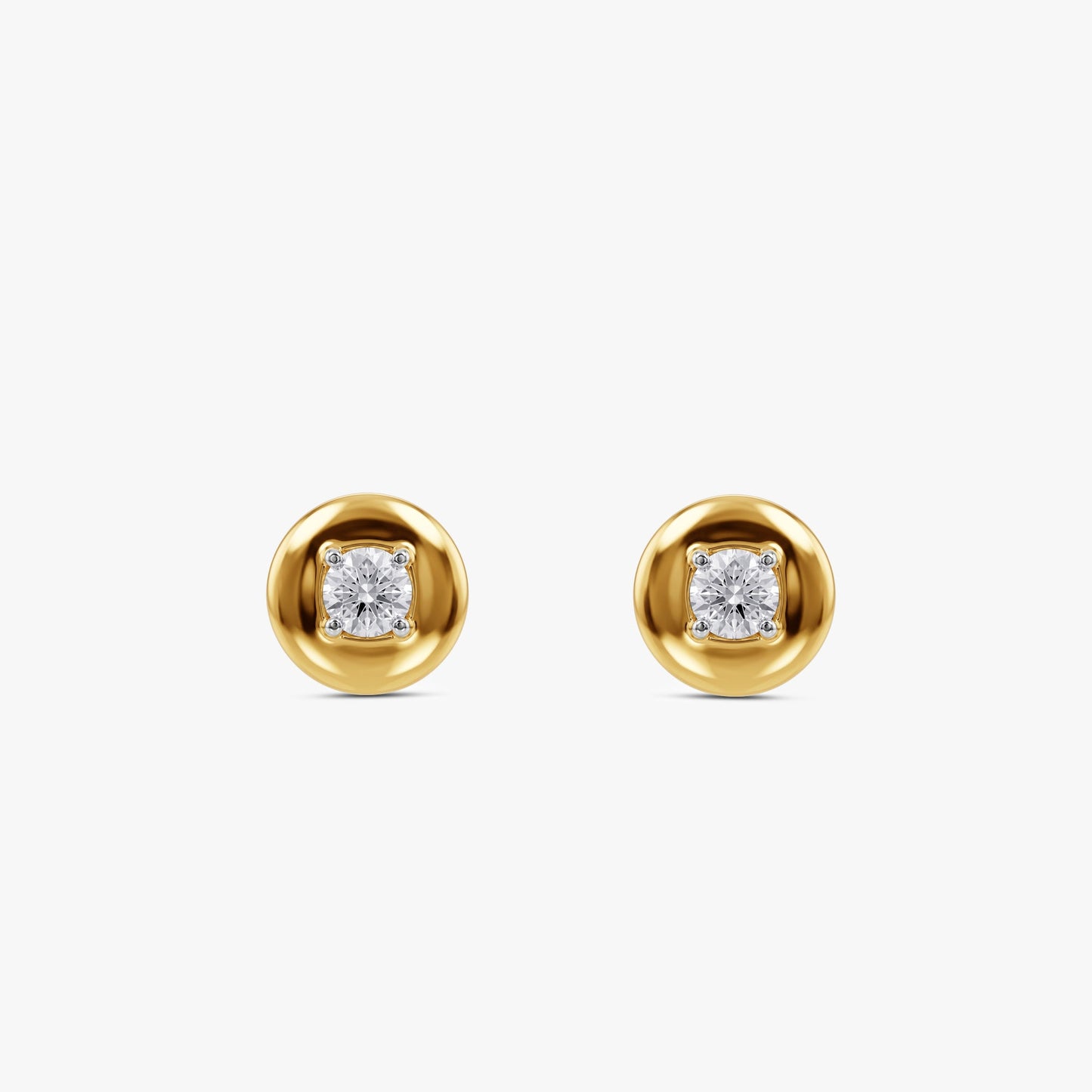 Gold Soleil Dot Lab Grown Diamond Earrings