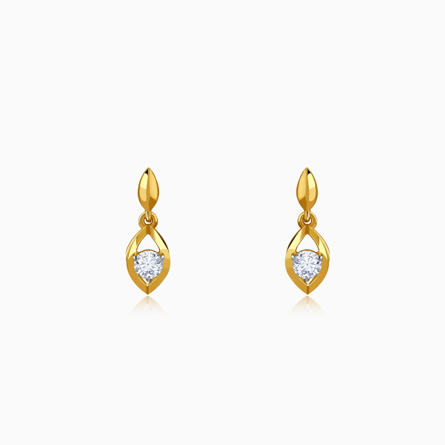 Gold Vintage Droplet Lab Grown Diamond Earrings