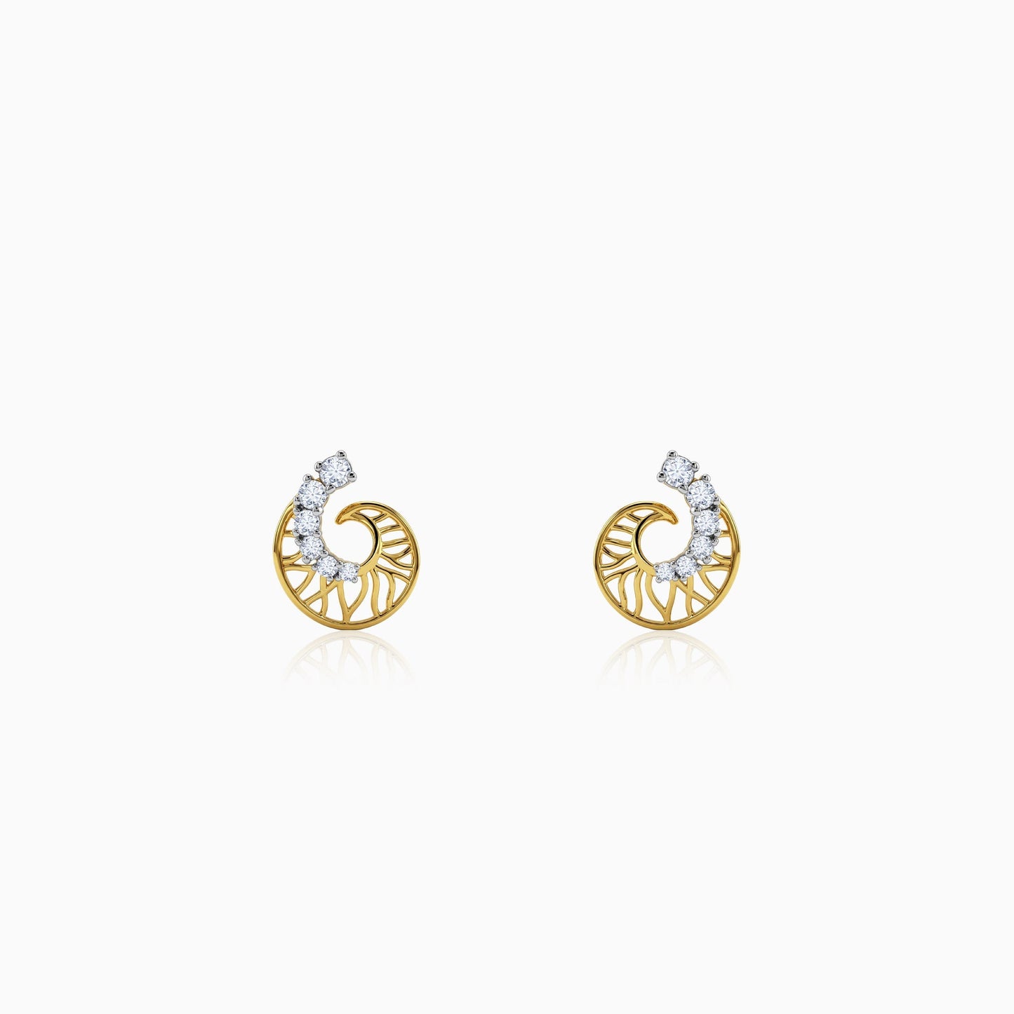Gold Muguet Lab Grown Diamond Earrings