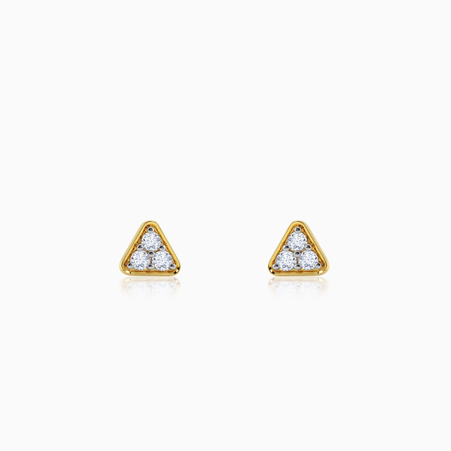 Gold Trigon Lab Grown Diamond Earrings