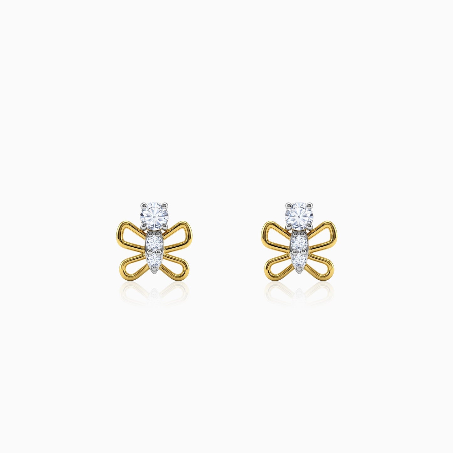 Gold Hedylidae Lab Grown Diamond Earrings