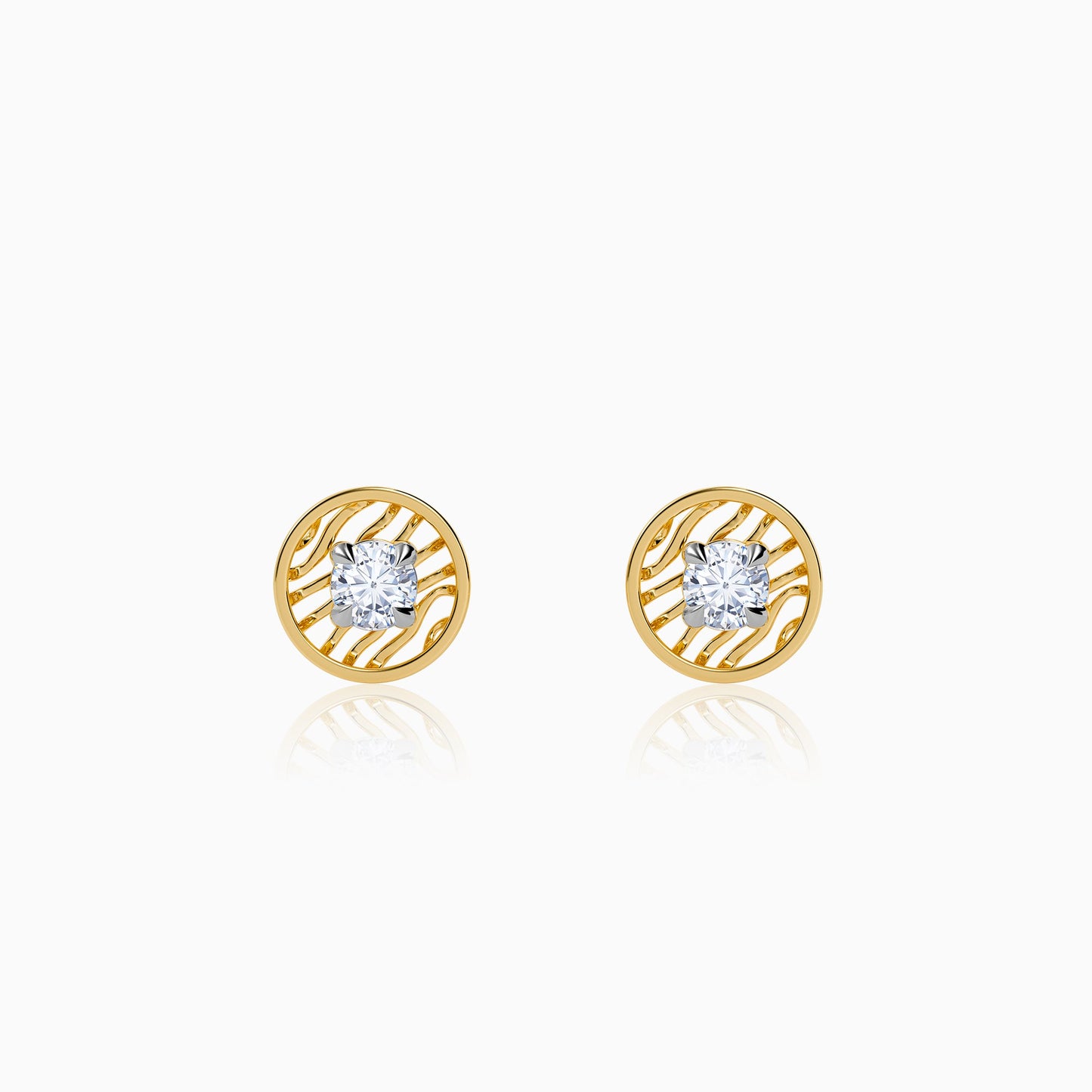 Gold Threaded Orbit Lab Grown Diamond Earrings