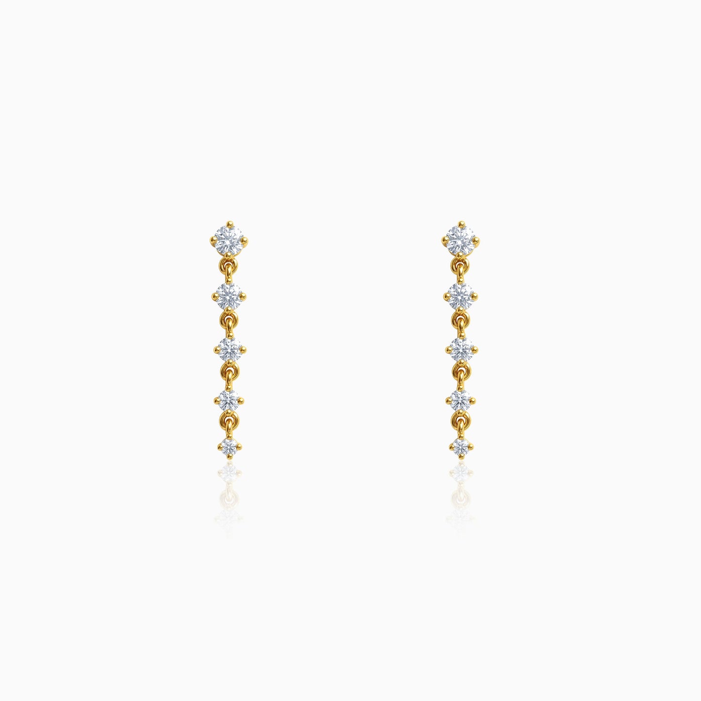 Anushka Sharma Gold Falling Light Lab Grown Diamond Earrings