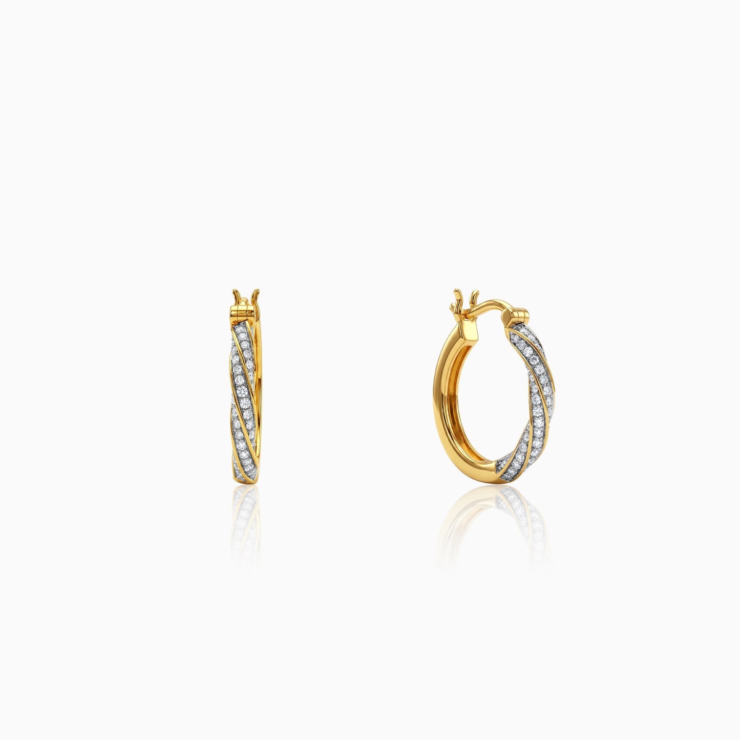 Anushka Sharma Gold Twisted Radiance Lab Grown Diamond Hoop Earrings
