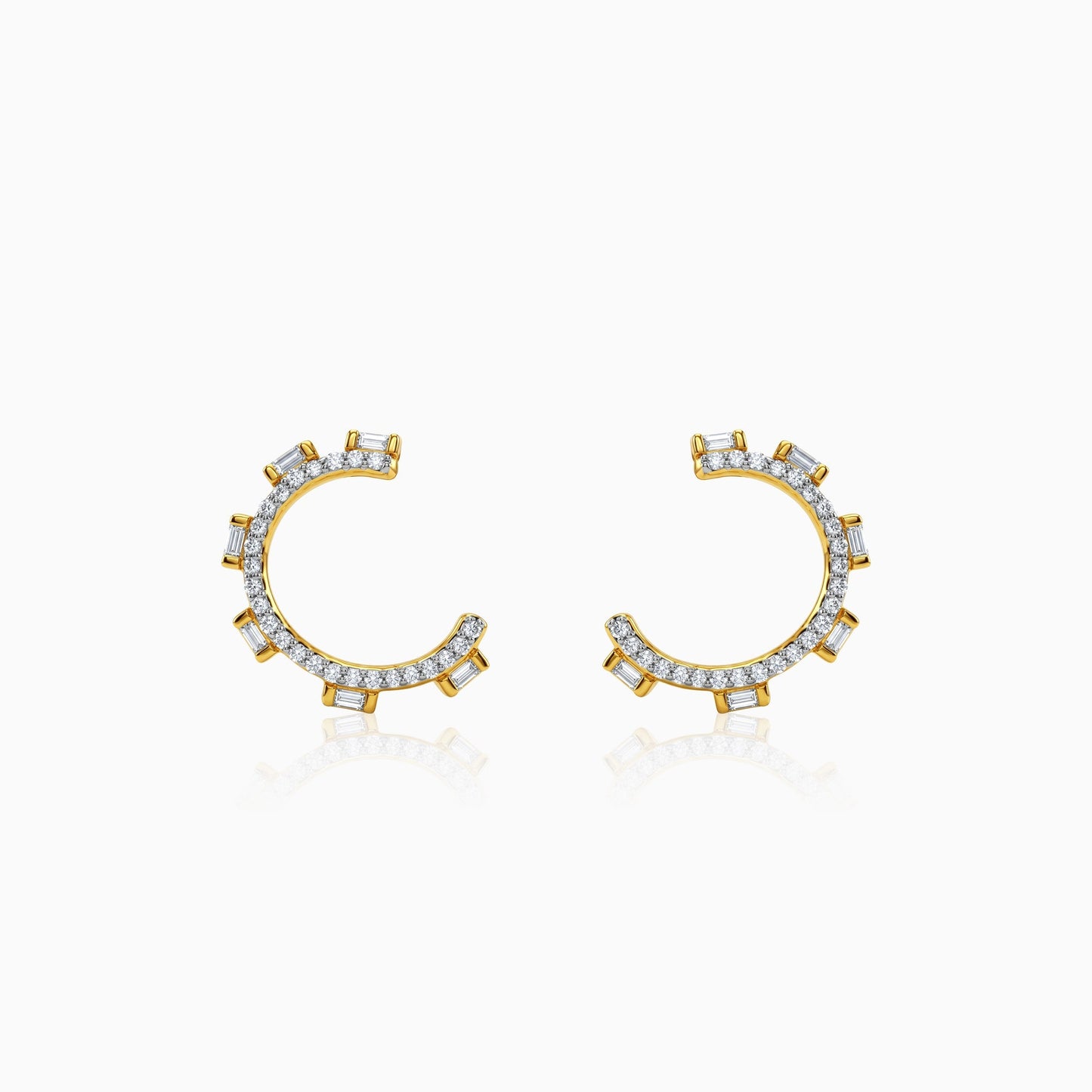 Anushka Sharma Gold Crystal Orbit Lab Grown Diamond Earrings