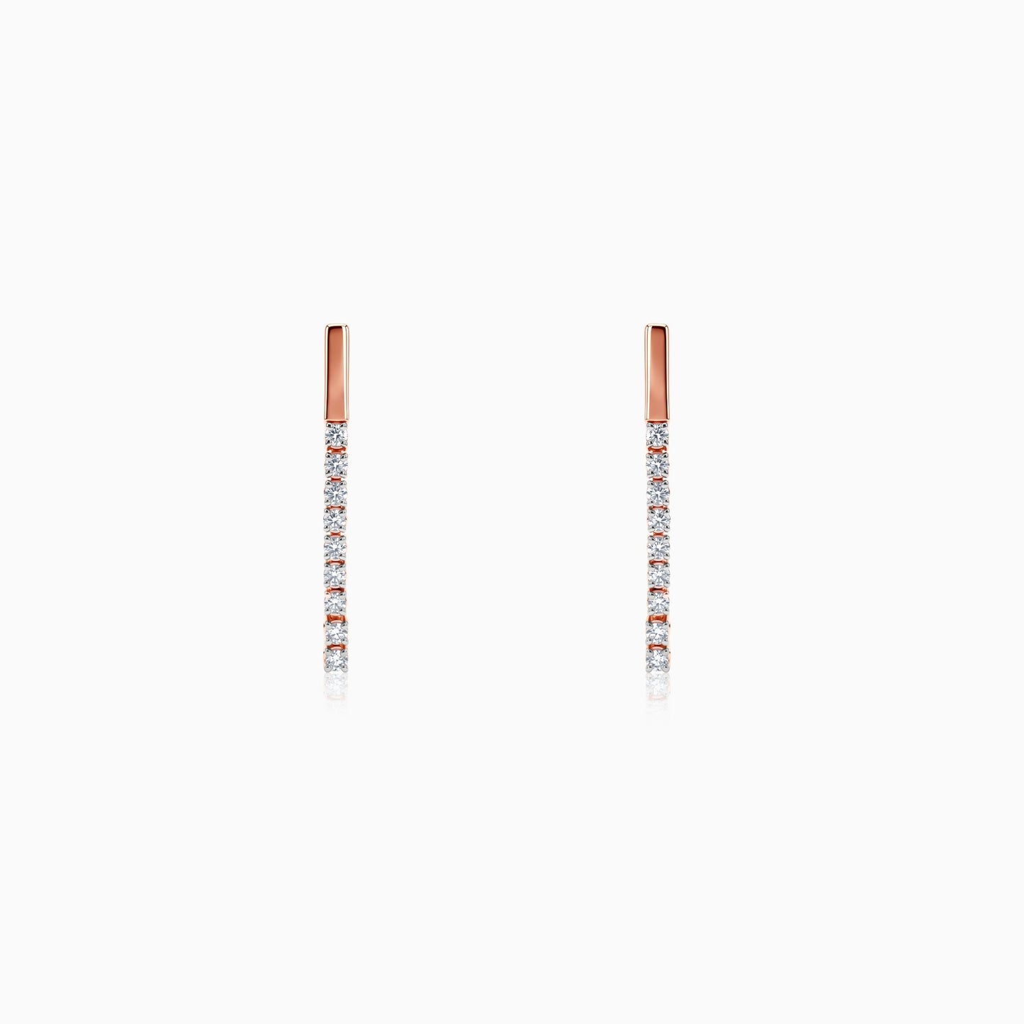 Anushka Sharma Rose Gold Skyline Drop Lab Grown Diamond Earrings