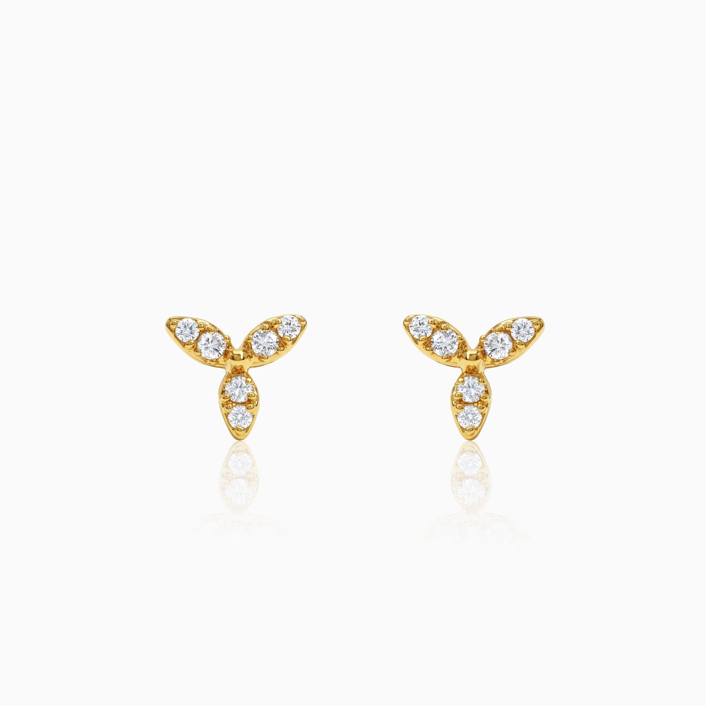 Gold Floris Glow Lab Grown Diamond Studs