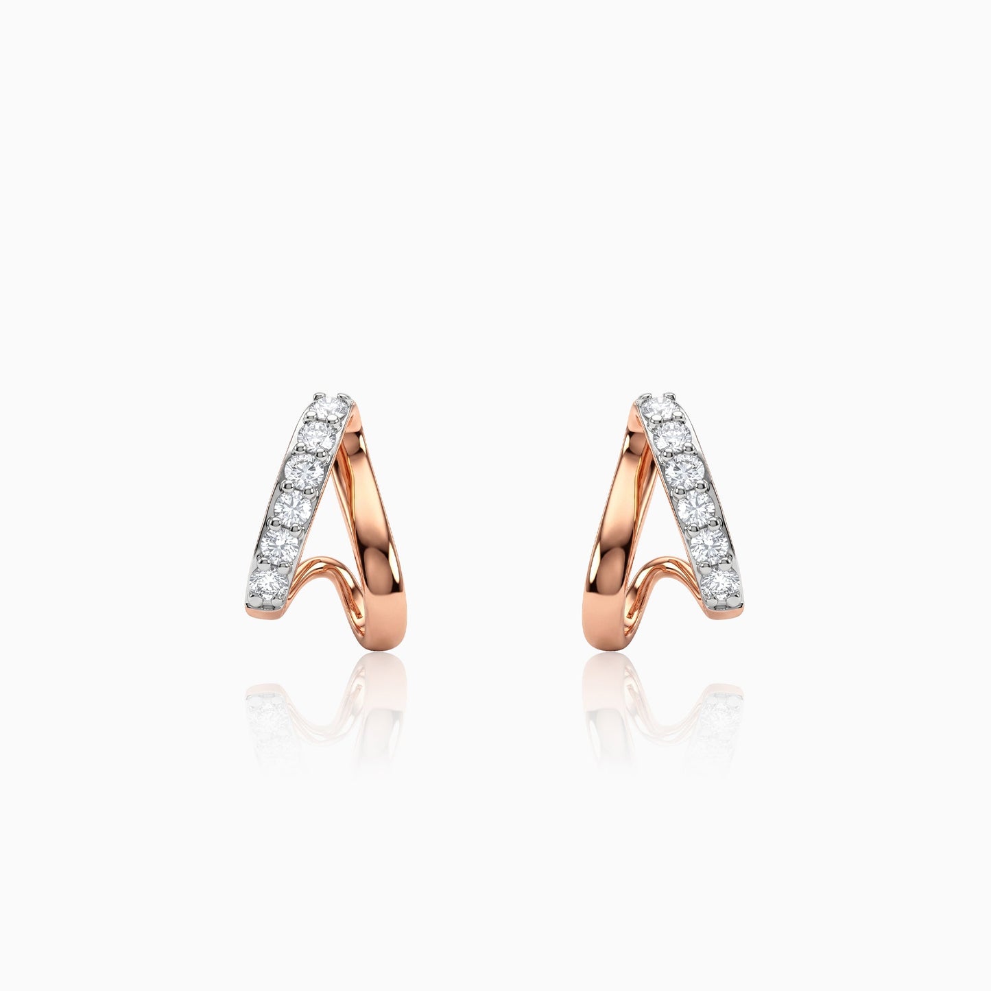 Rose Gold Monogram Eclat Lab Grown Diamond Earrings