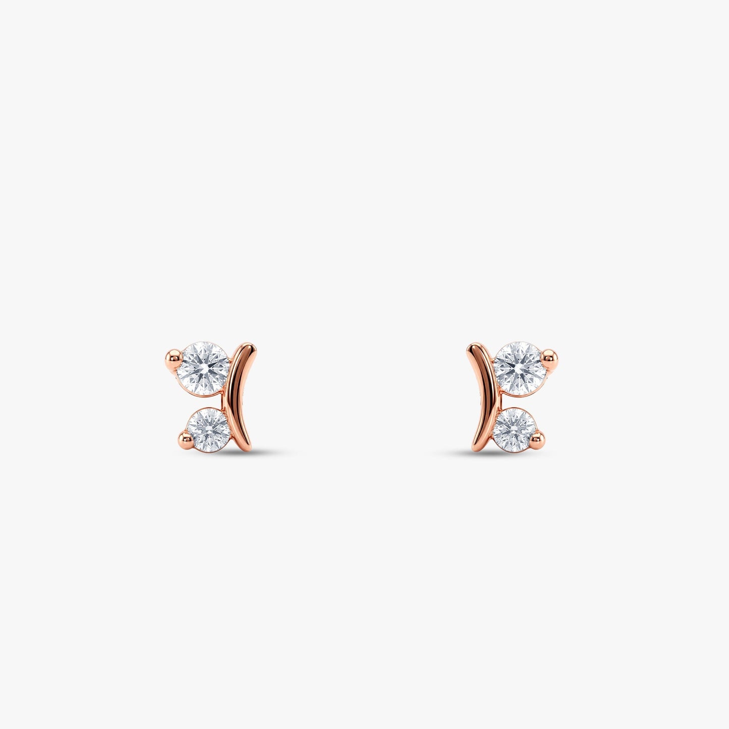 Rose Gold Crescent Whisper Lab Grown Diamond Earrings
