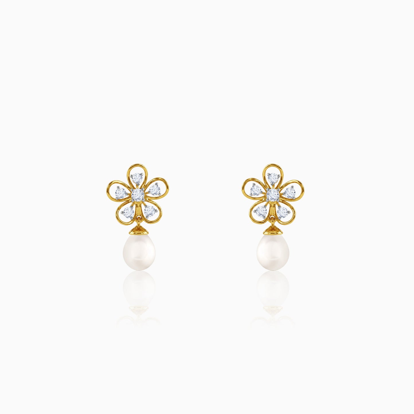 Anushka Sharma Gold Anthos Shine Lab Grown Diamond Earrings