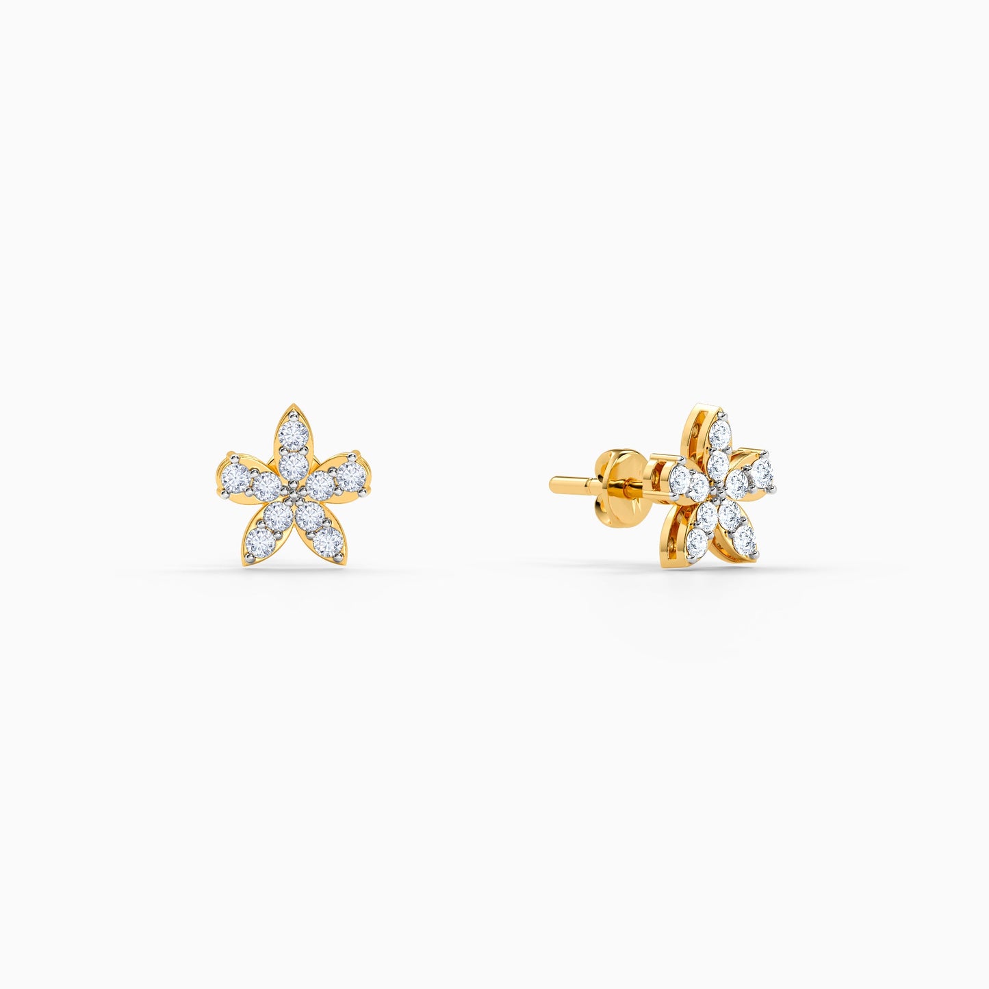 Gold Halo Lustris Lab Grown Diamond Earrings