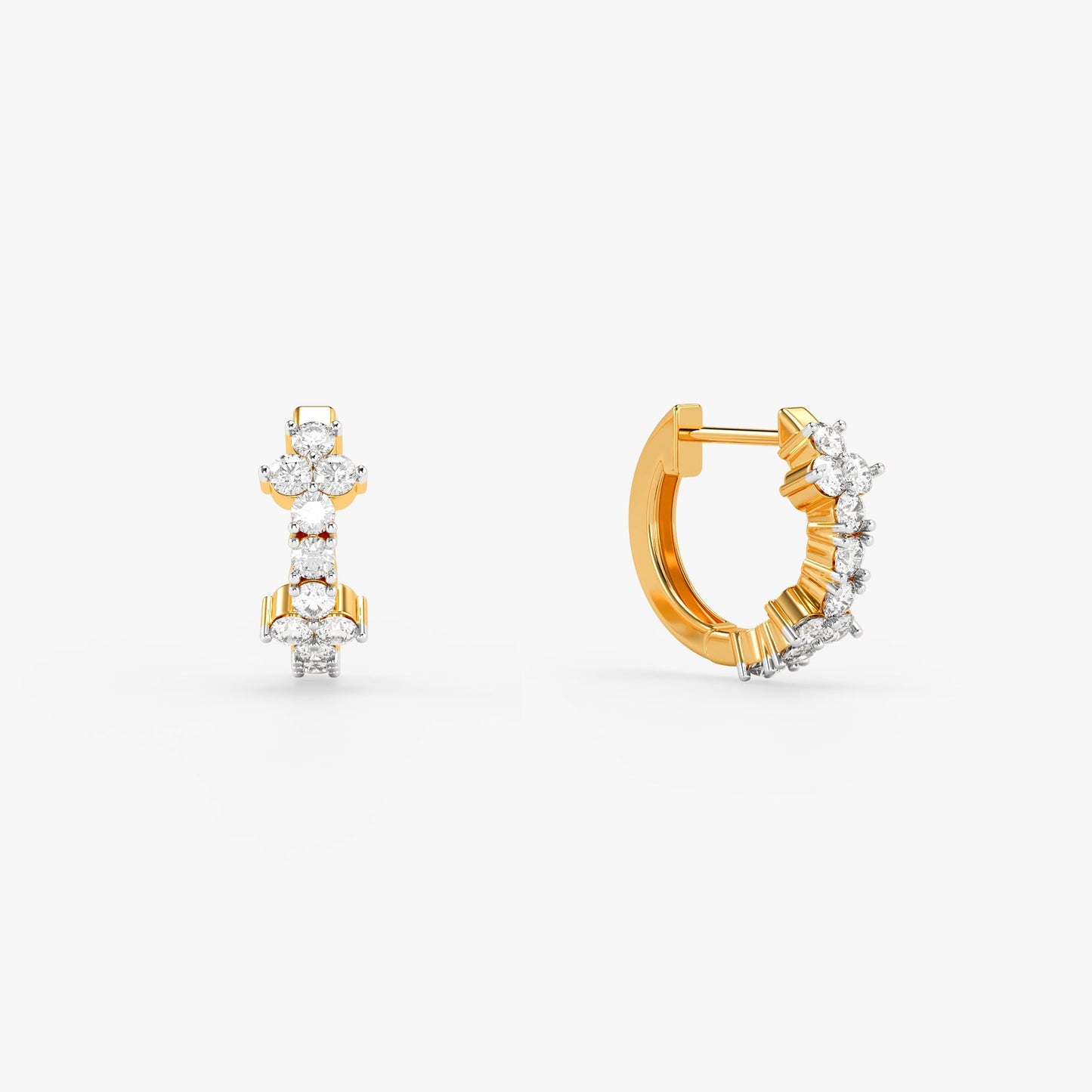 Gold Luxe Floret Lab Grown Diamond Hoop Earrings