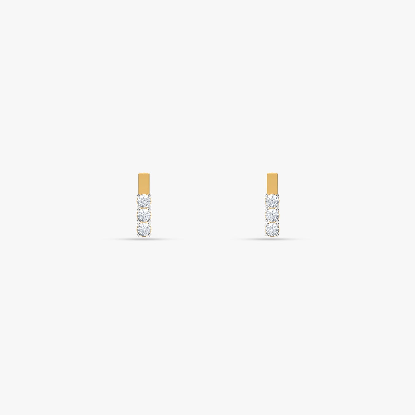 Gold Line of Light Lab Grown Diamond Earrings