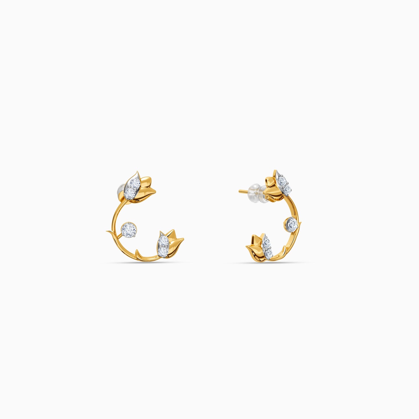 Gold Luna Drop Lab Grown Diamond Earrings