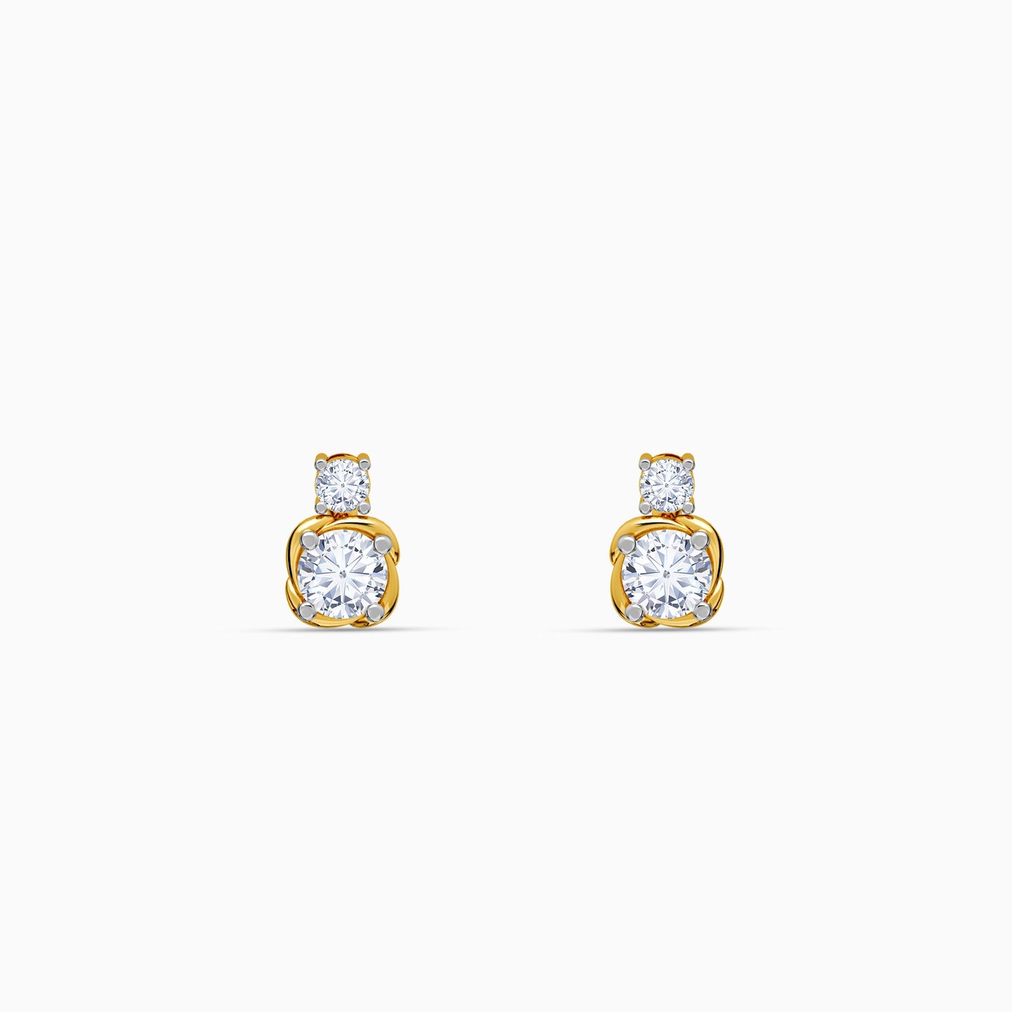 Gold Astraea Frame Lab Grown Diamond Earrings