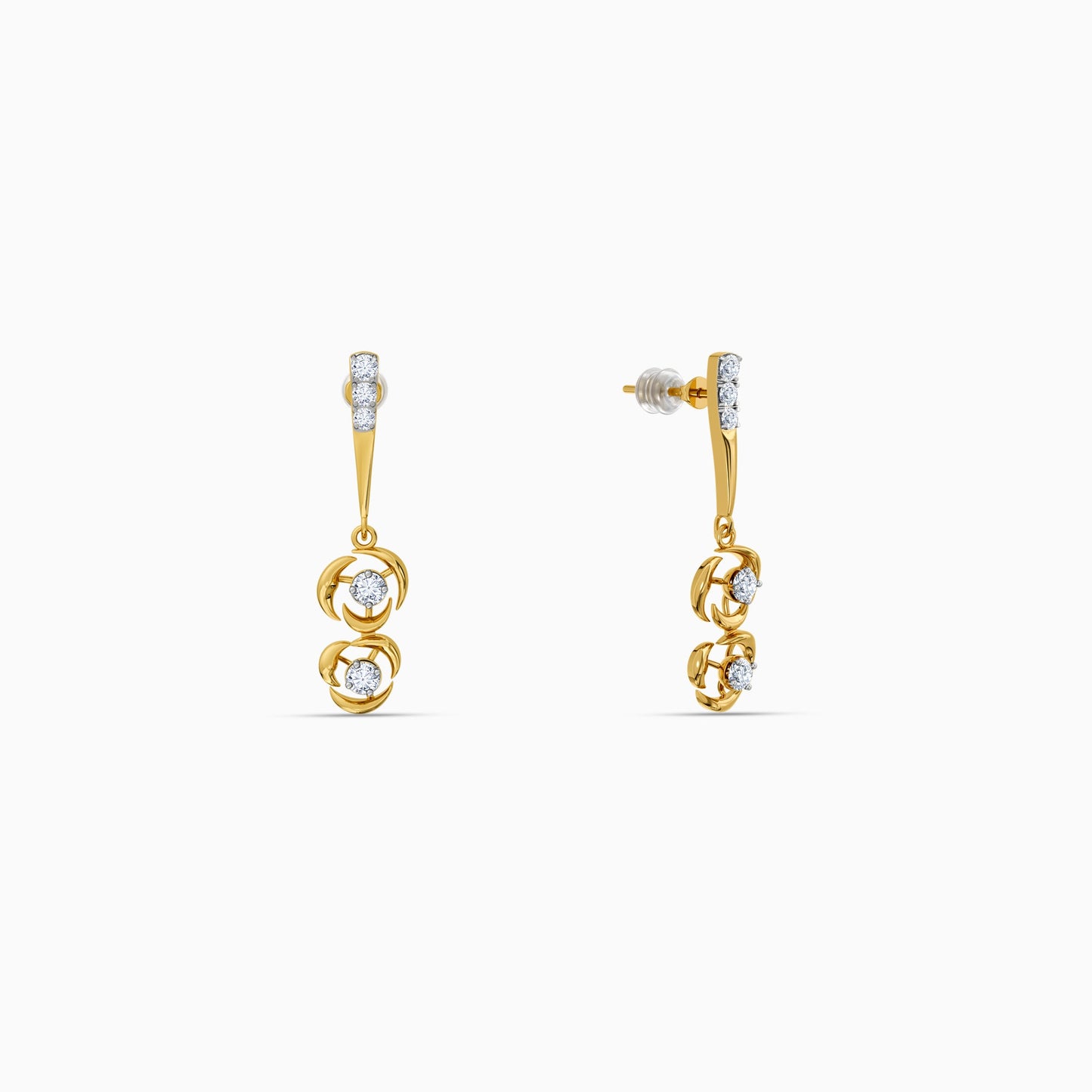 Gold Elysian Whisper Lab Grown Diamond Earrings