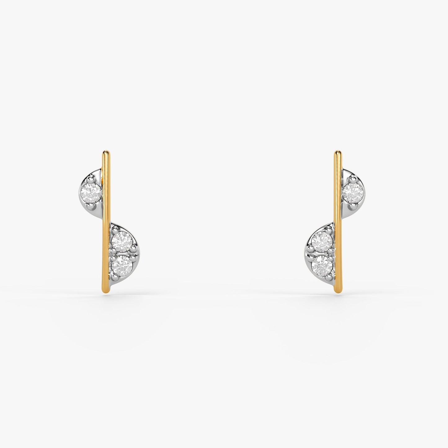 Gold Wavy Spark Lab Grown Diamond Earrings