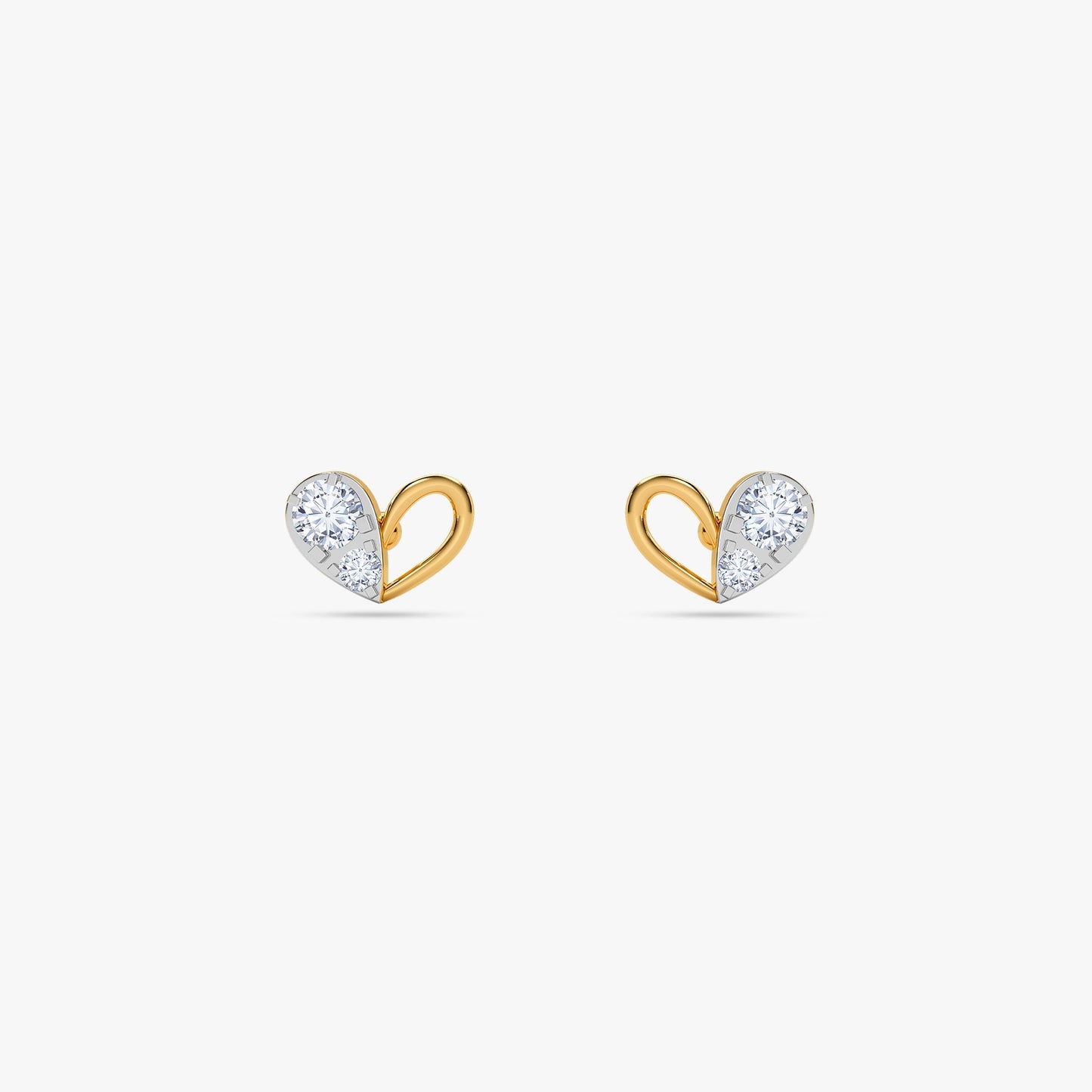 Gold Love Beat Lab Grown Diamond Studs