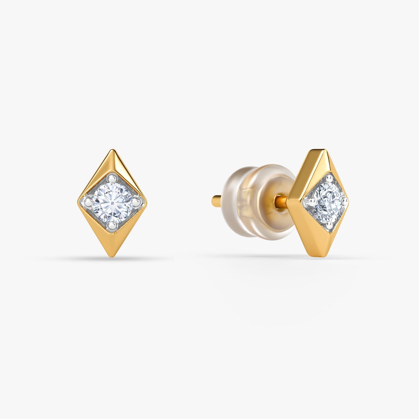 Gold Vertex Spark Lab Grown Diamond Earrings