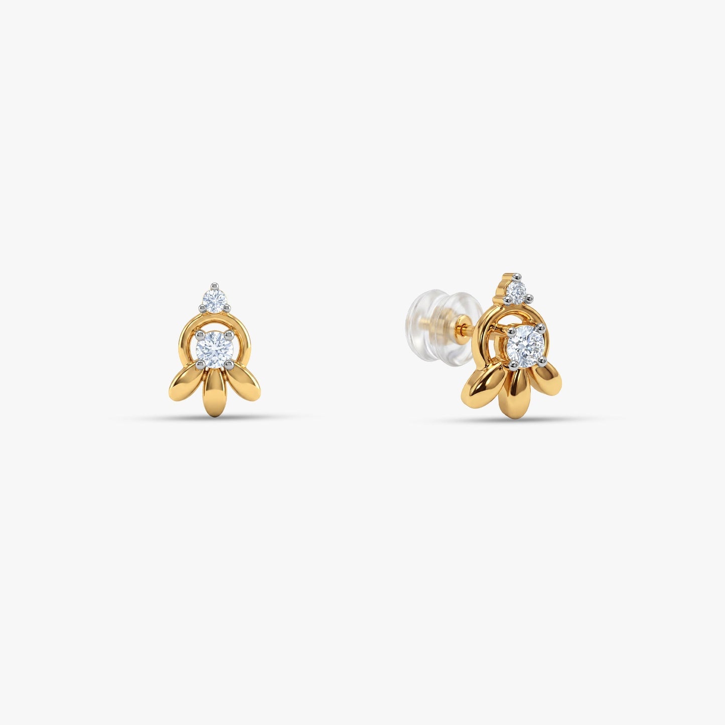 Gold Trillium Glow Lab Grown Diamond Earrings
