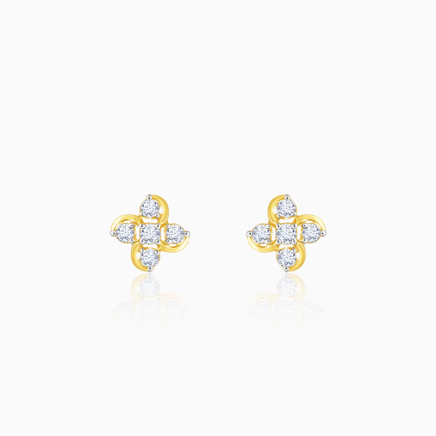 Gold Floral Dream Diamond Earrings