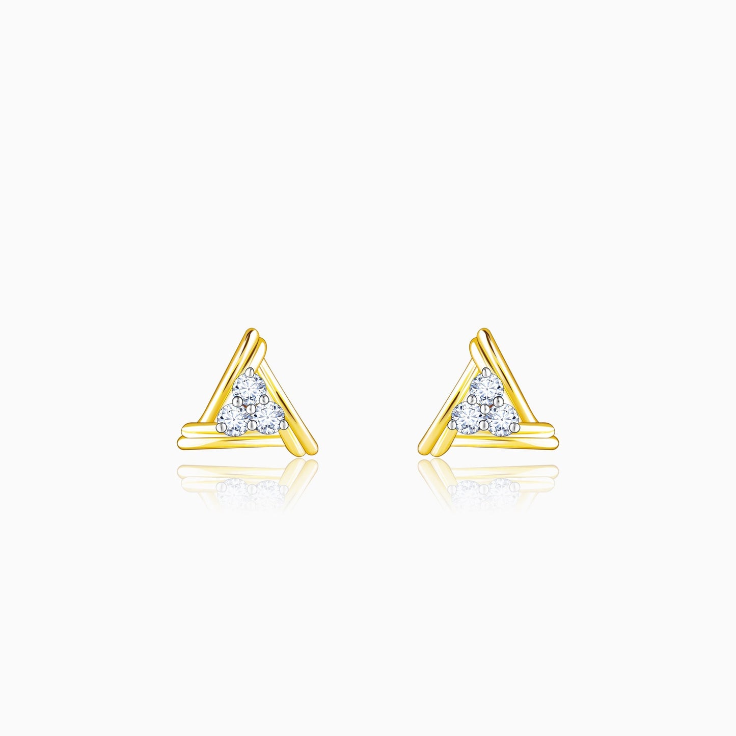 Anushka Sharma Gold Geometric Trio Diamond Earrings
