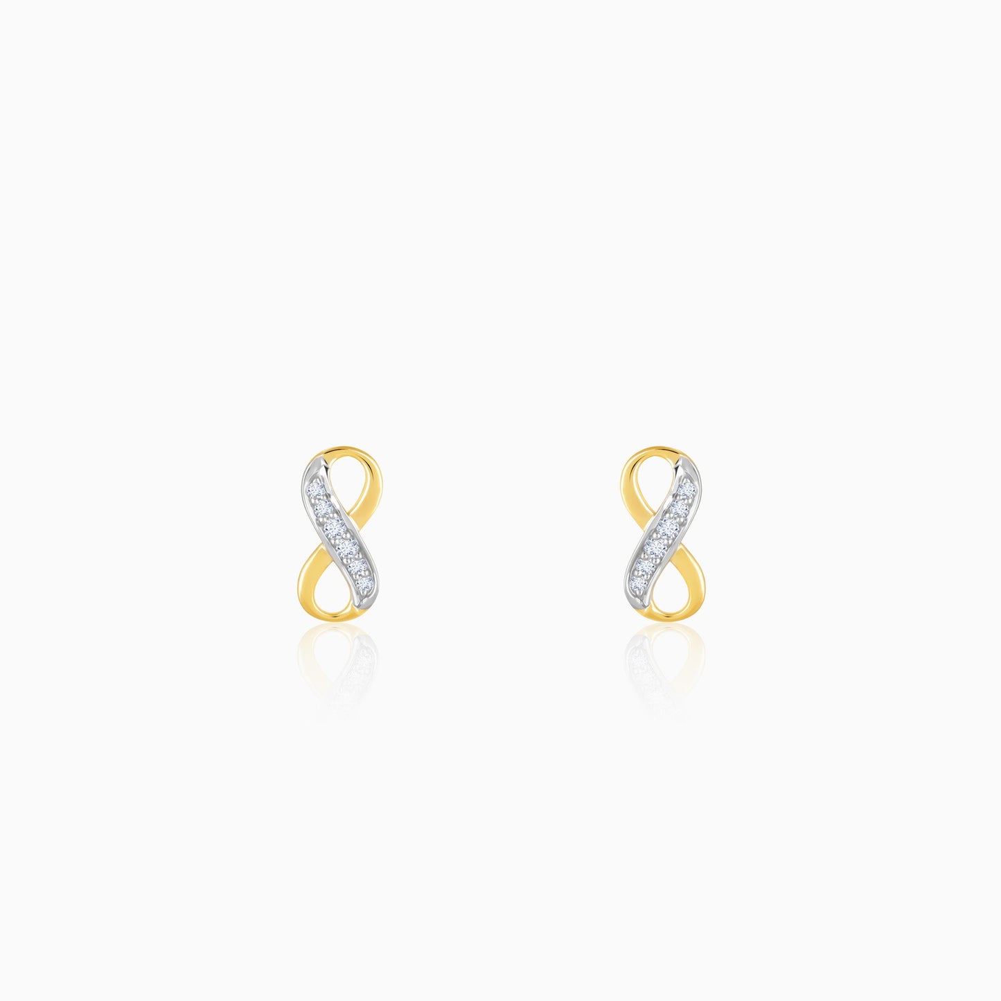 Gold Infinity Grace Lab Grown Diamond Stud Earrings