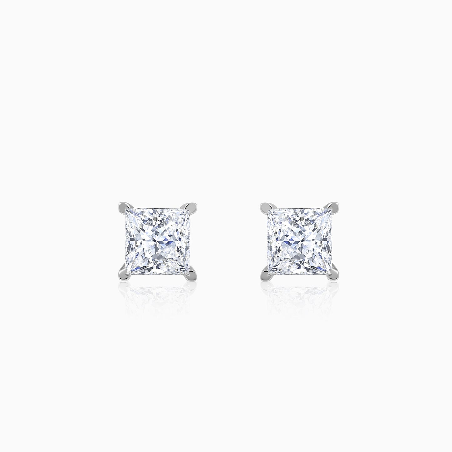White Gold Classic Solitaire Lab Grown Diamond Studs