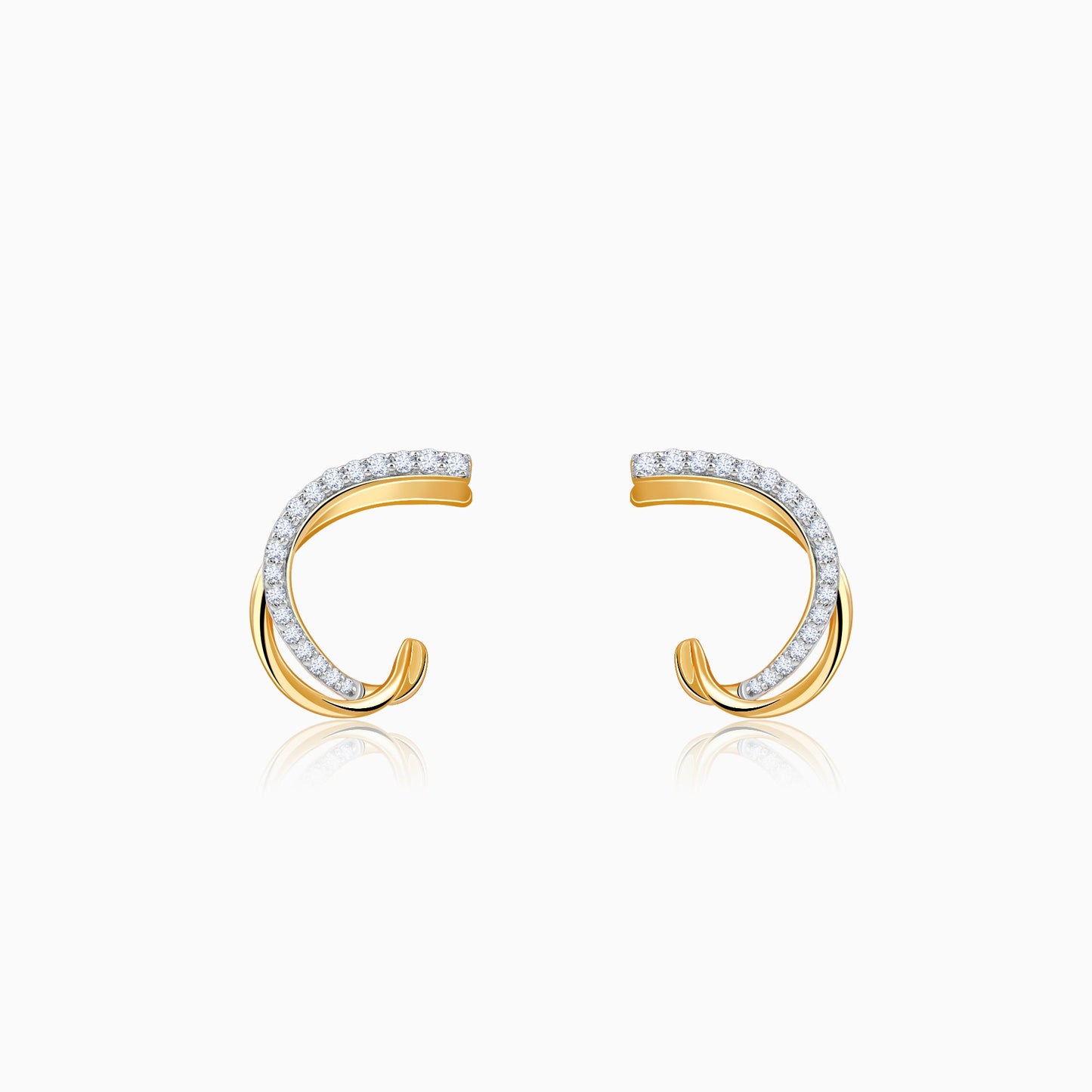 Gold Diana J-hoop Lab Grown Diamond Earrings