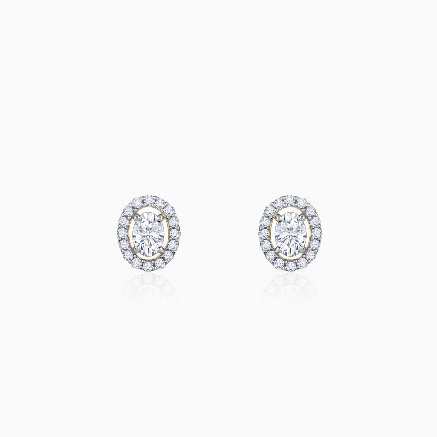 Gold Vesta Halo Solitaire Lab Grown Diamond Studs