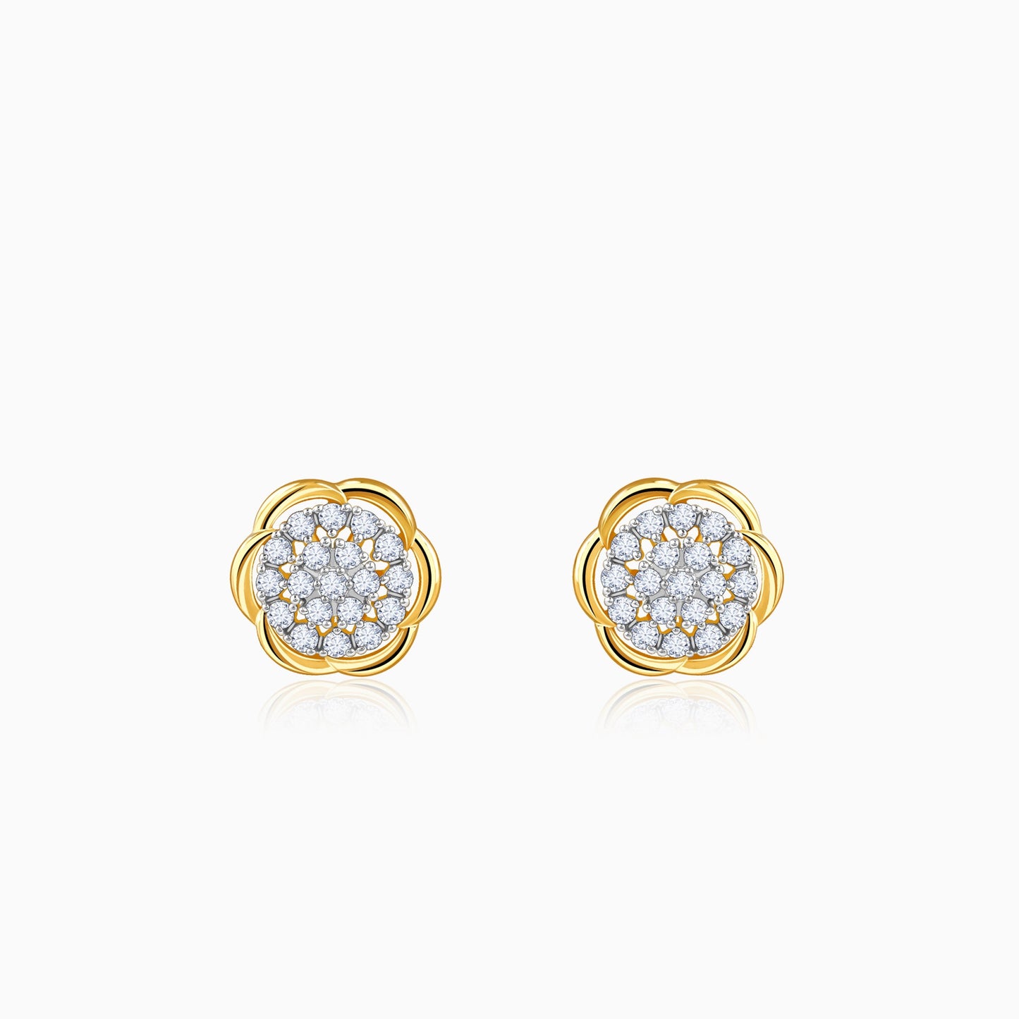 Gold Petunia Paradise Lab Grown Diamond Earrings
